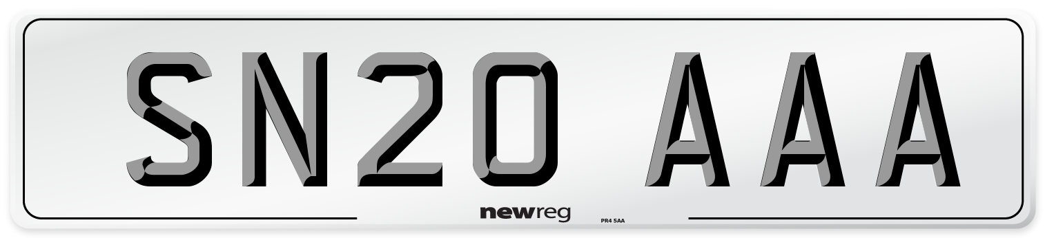 SN20 AAA Number Plate from New Reg